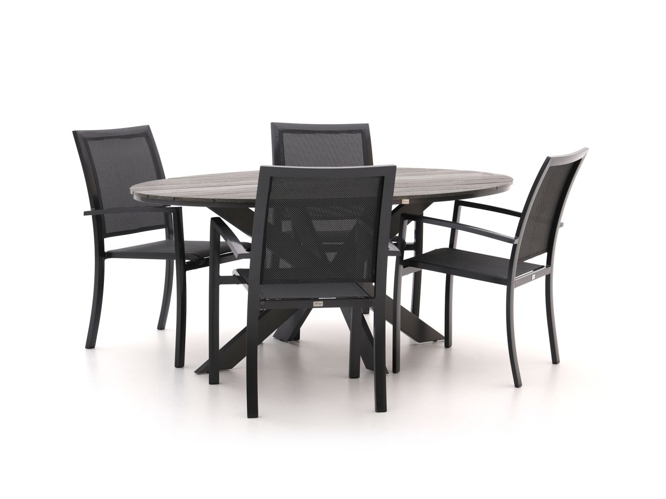 Bellagio Anzio/Fidenza oval 180 cm Gartenmöbel-Set 5-teilig stapelbar