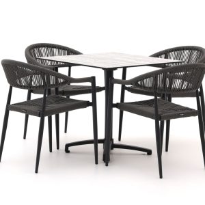 Manifesto Belpasso/Canzo 80 cm Gartenmöbel-Set 5-teilig stapelbar klappbar