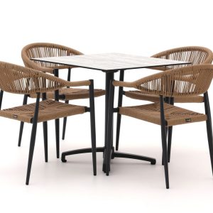 Manifesto Belpasso/Canzo 80 cm Gartenmöbel-Set 5-teilig stapelbar klappbar