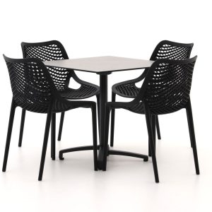 Forza Ripi/Canzo 80 cm Gartenmöbel-Set 5-teilig stapelbar klappbar