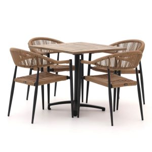 Manifesto Belpasso/Canzo 80 cm Gartenmöbel-Set 5-teilig stapelbar klappbar