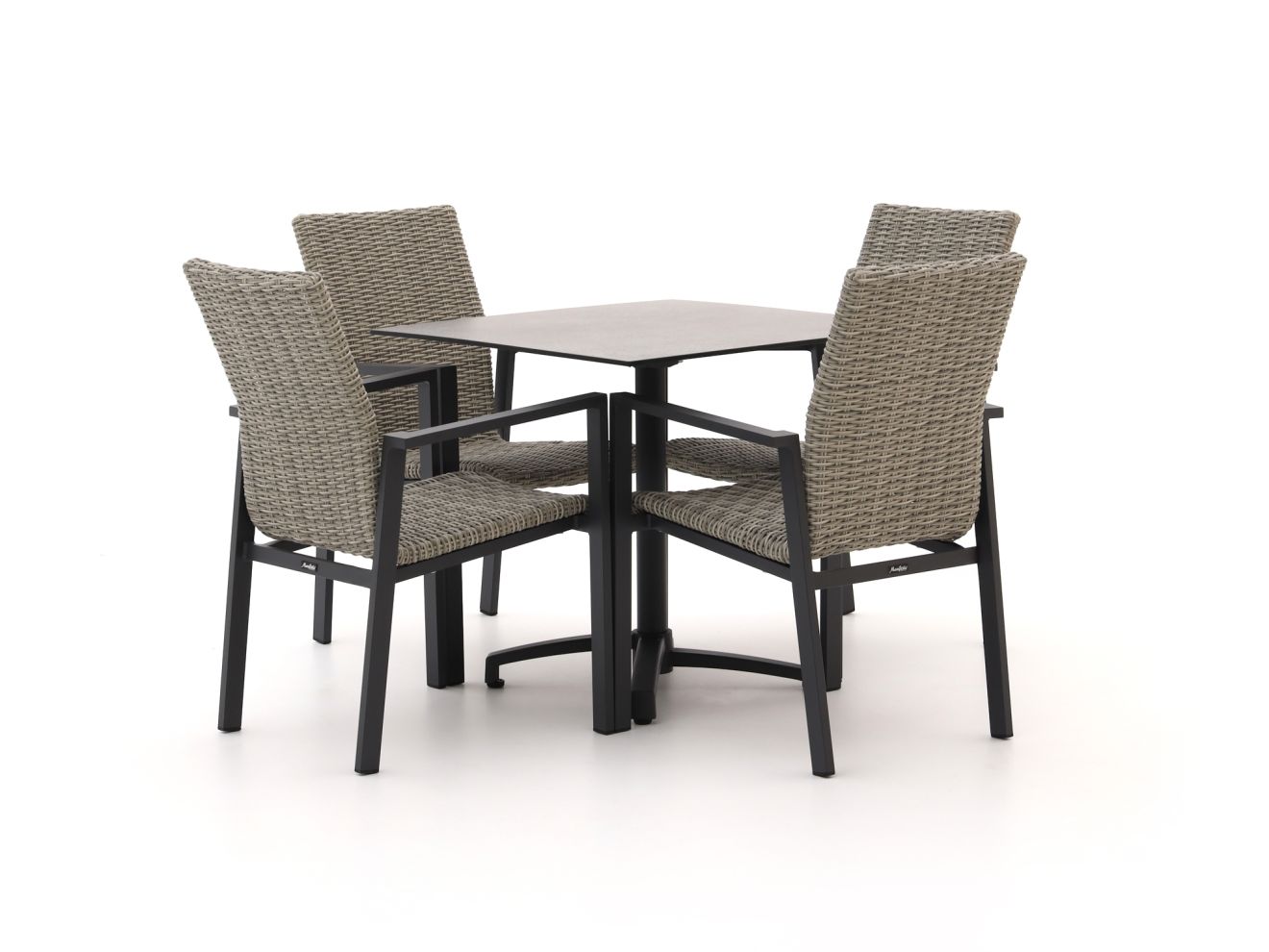 Manifesto Villongo/Canzo 80 cm Gartenmöbel-Set 5-teilig Stapelbar inklapbaar