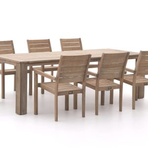 ROUGH-S/ROUGH-X 240 cm Gartenmöbel-Set 7-teilig stapelbar