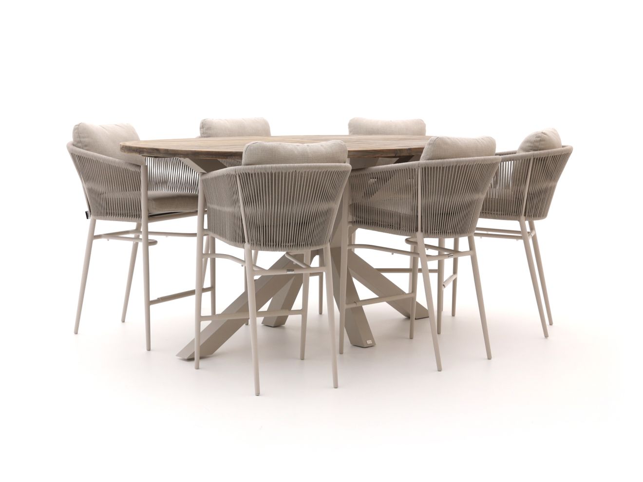 Bellagio Mineo/ROUGH-Y Ellips 240 cm Gartenbar-Set 7-teilig