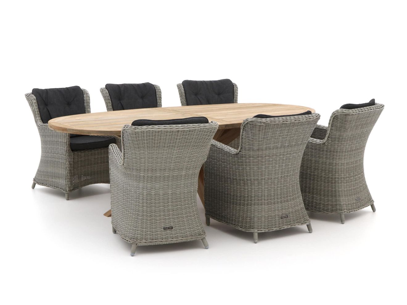 Intenso Milano/ROUGH-Y Ellips 240 cm Gartenmӧbel-Set 7-teilig