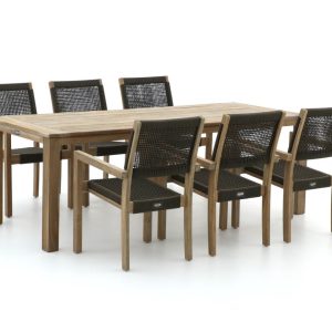 ROUGH Batang/ROUGH-S 220 cm Gartenmöbel-Set 7-teilig stapelbar