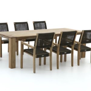 ROUGH Batang/ROUGH-X 240 cm Gartenmöbel-Set 7-teilig stapelbar