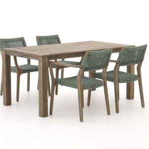 ROUGH-L Rope/ROUGH-S 160 cm Gartenmöbel-Set 5-teilig stapelbar