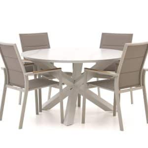 Bellagio Albinea/Lodola ø 130 cm Gartenmöbel-Set 5-teilig stapelbar