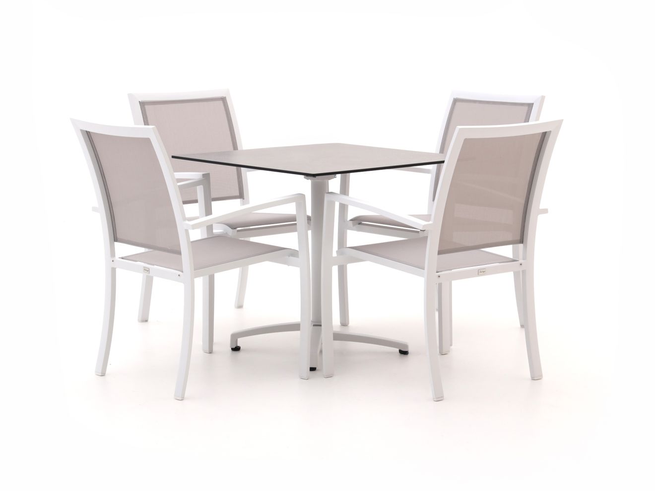 Bellagio Anzio/Canzo 80 cm Gartenmöbel-Set 5-teilig stapelbar klappbar