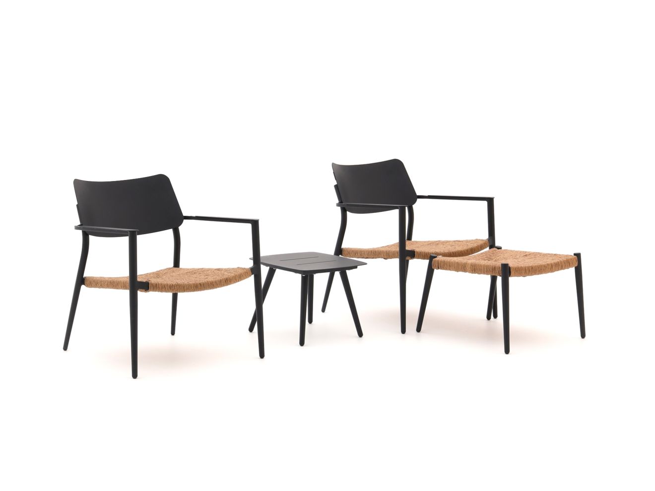 Bellagio Cino Lounge Balkonmöbel-Set 4-teilig Stapelbar