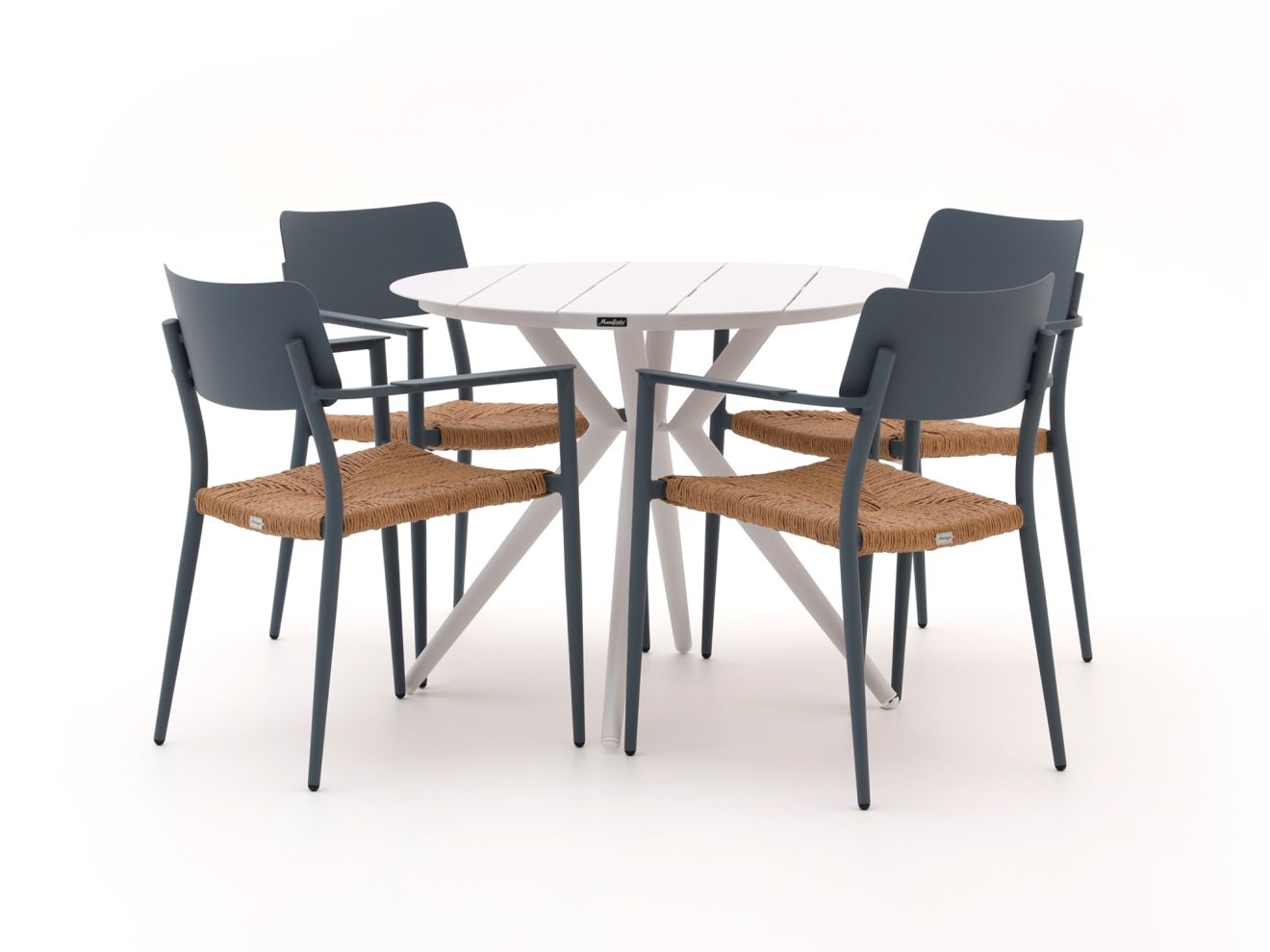 Bellagio Cino/Sora ø 90 cm Gartenmöbel-Set 5-teilig stapelbar