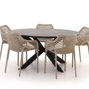 Forza Ripi/Fidenza ø 149 cm Gartenmöbel-Set 6-Teilig Stapelbar