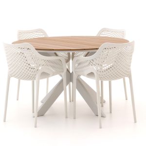 Forza Ripi/Fidenza ø126cm Gartenmöbel-Set 5-teilig stapelbar