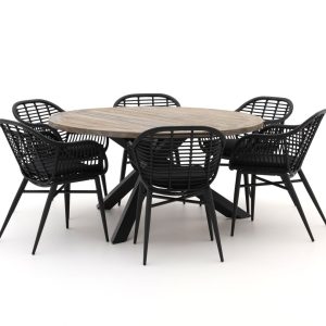 Intenso Azora/ROUGH-Y ø150 cm Gartenmöbel-Set 7-teilig