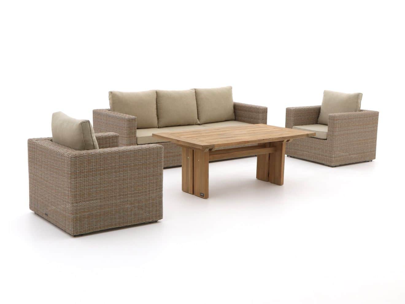 Intenso Carpino/ROUGH-L Gartentisch Lounge-Set 4-teilig