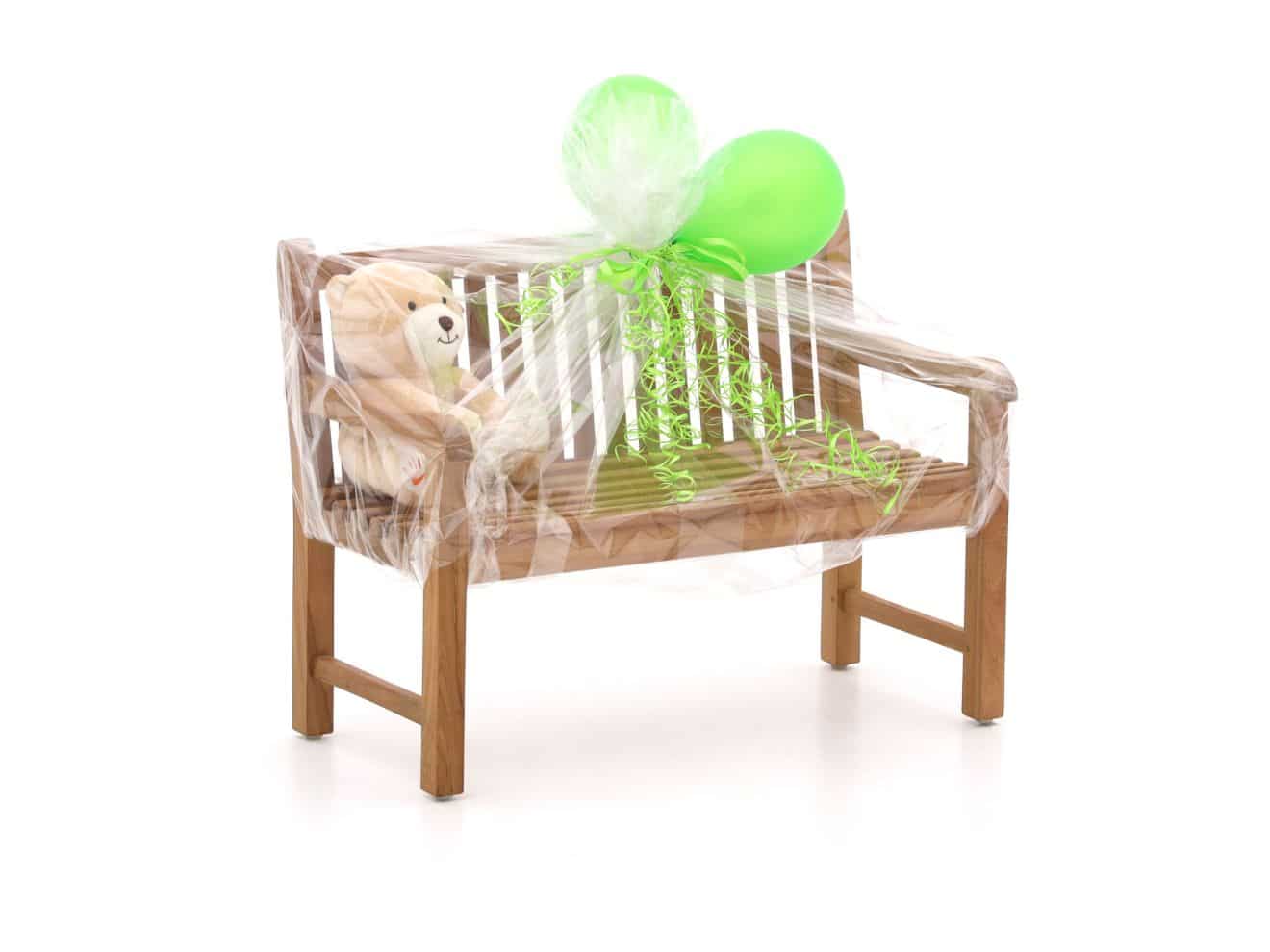 Kinder Gartenbank 75x40x56 cm/KiKabär Groß 30 cm Braun