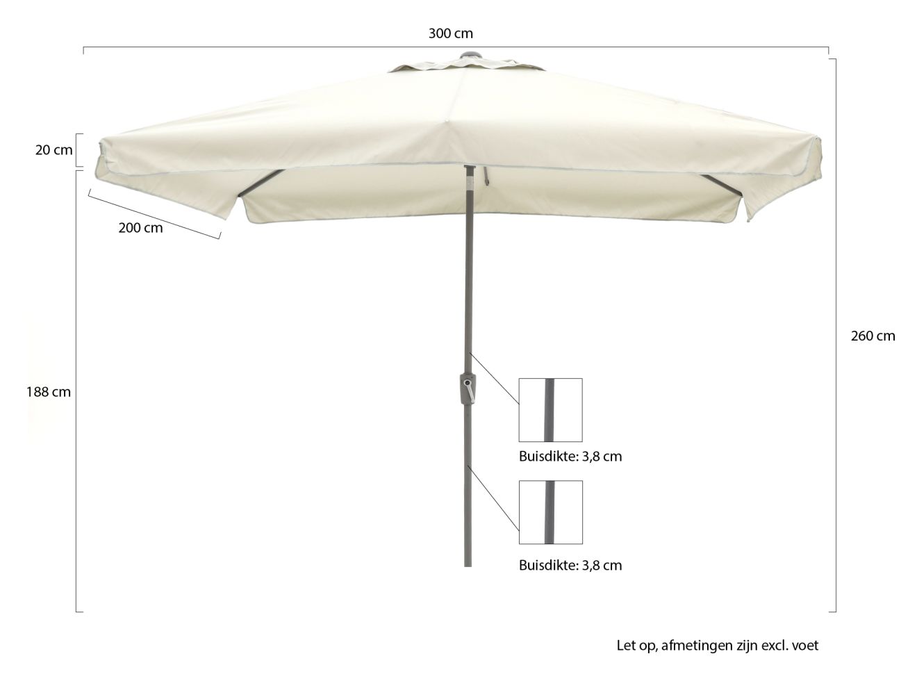 Shadowline Aruba Sonnenschirm 300x200 cm