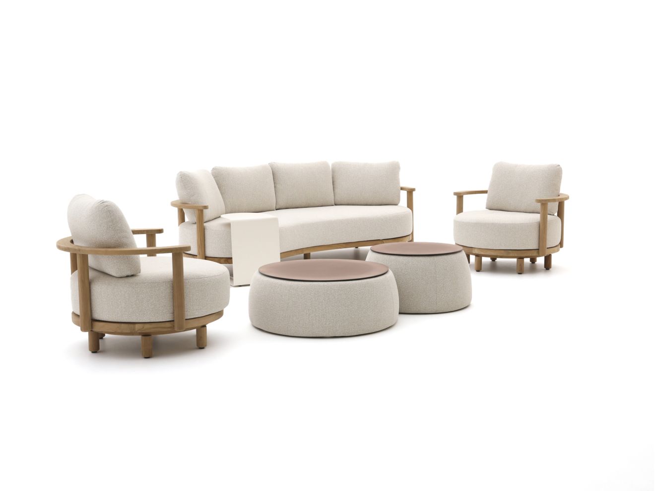 Zavelli Soffice Sessel-Sofa Lounge-Set 8-teilig drehbar 5-Sitzer