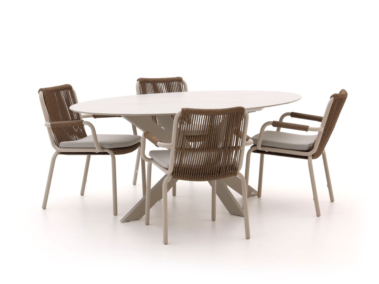 Bellagio Caronia/Furato ellips 200 cm Gartenmöbel-Set 5-Teilig Stapelbar