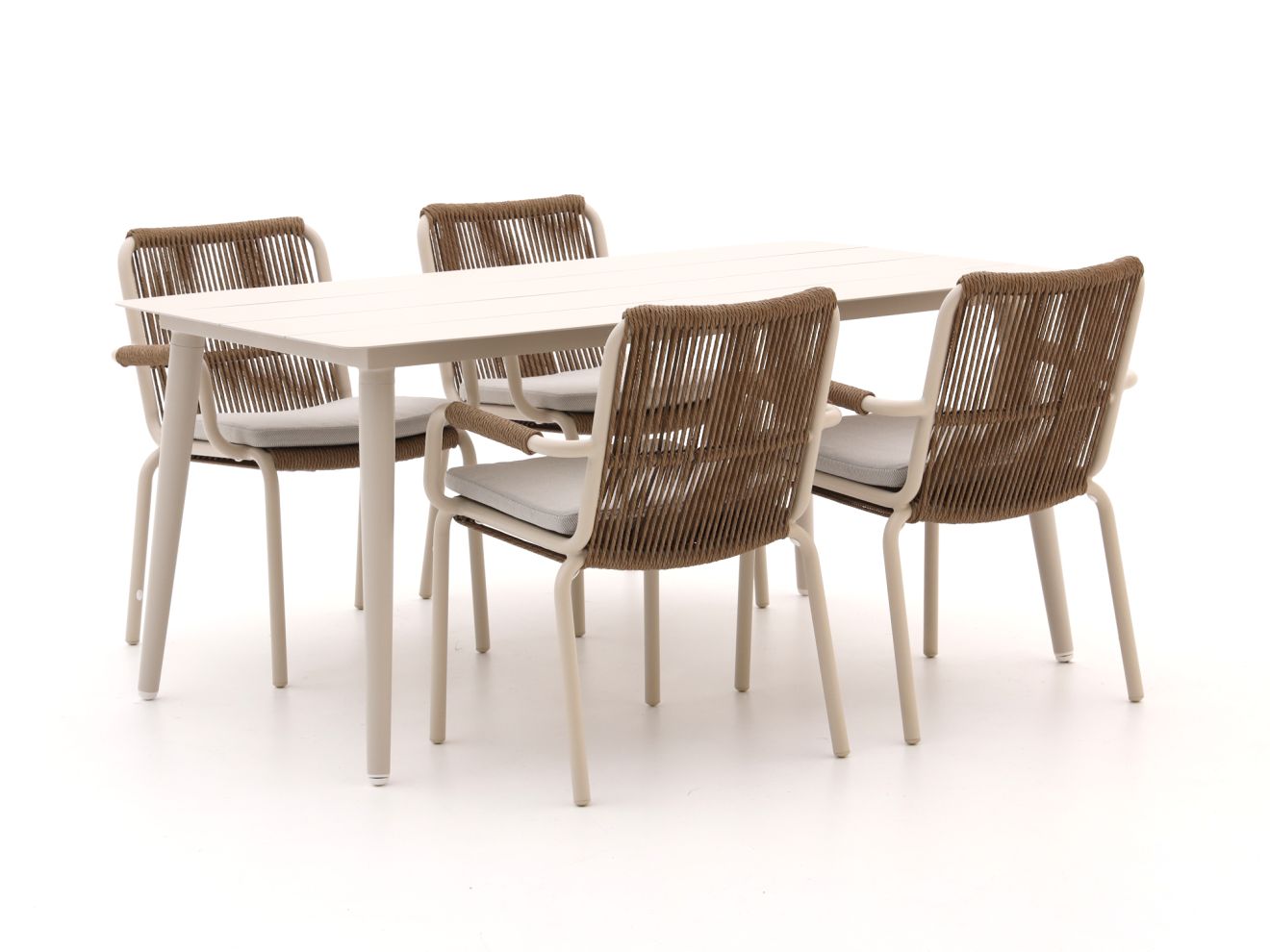 Bellagio Caronia/Sora 160 cm Gartenmöbel-Set 5-Teilig Stapelbar