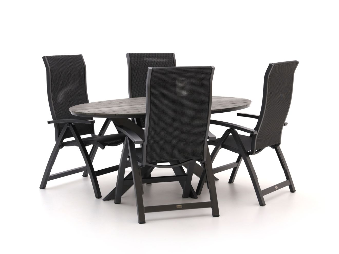 Bellagio Fermo/Fidenza ovaal 180 cm Gartenmöbel-Set 5-Teilig verstelbaar