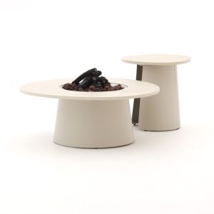 Cosidune Lounge Feuertisch-Set ø 100 cm (h: 40 cm)/ø 55 cm (h: 55 cm)