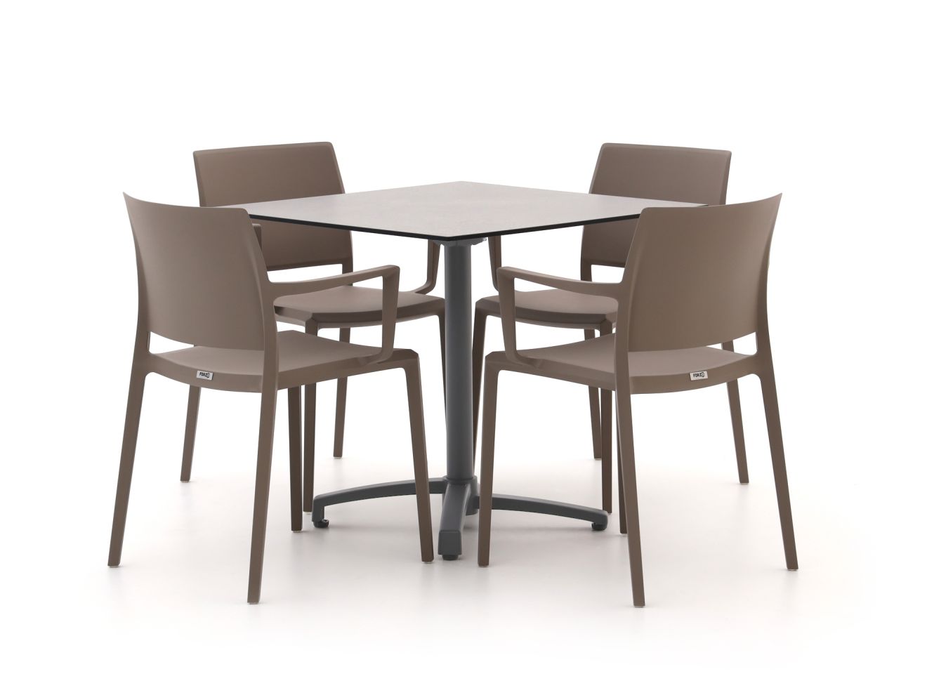 Forza Sile/Canzo 80 cm Gartenmöbel-Set 5-teilig stapelbar klappbar
