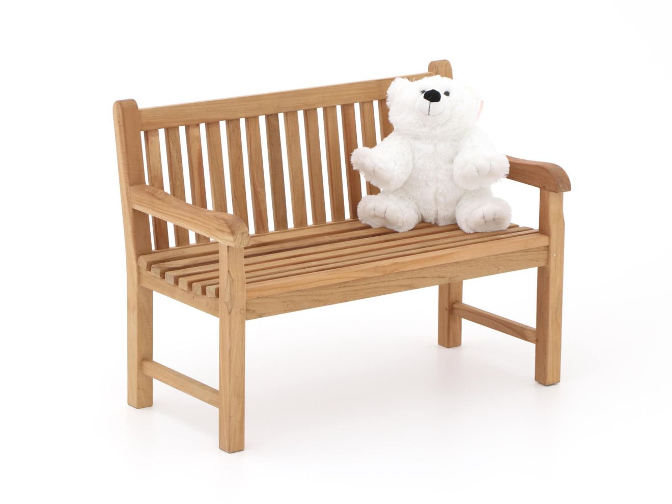 Kinder Gartenbank 75x40x56 cm/Kikabär groß 30 cm Weiß