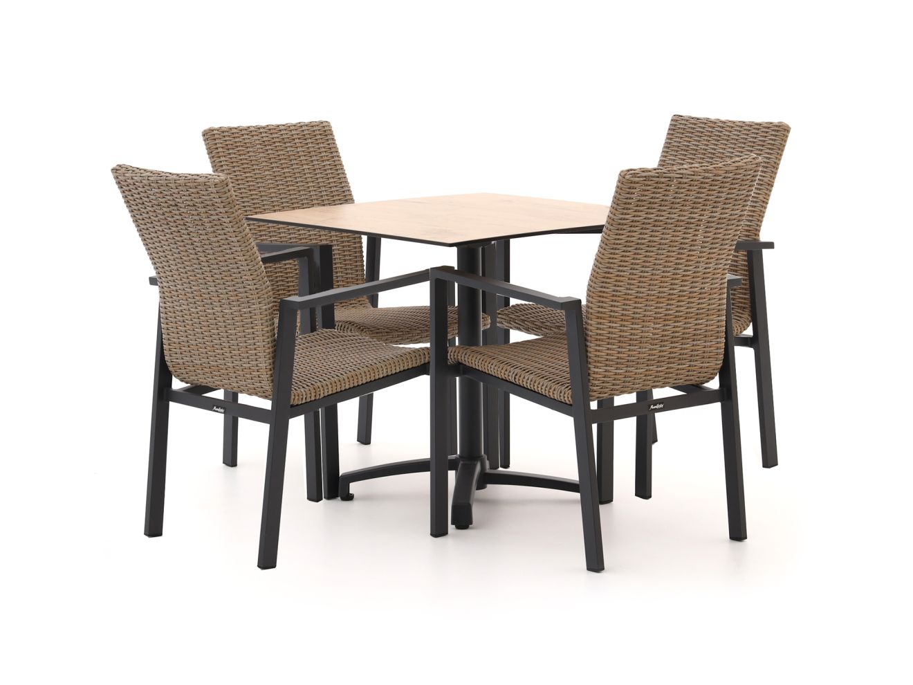 Manifesto Villongo/Canzo 80 cm Gartenmöbel-Set 5-teilig Stapelbar inklapbaar