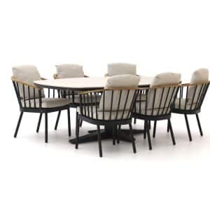 Apple Bee Condor/Zanzibar dänisch oval 220 cm Gartenmöbel-Set 7-teilig