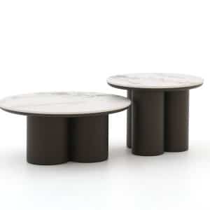 Apple Bee Tonga Beistelltisch-Set ø 80 cm (h: 36 cm)/ø 60 cm (h: 44 cm)