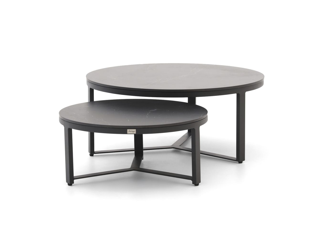 Bellagio Ficarolo Lounge Gartentisch-Set ø 85 cm (h:35 cm)/ø 65 cm (h:30 cm)