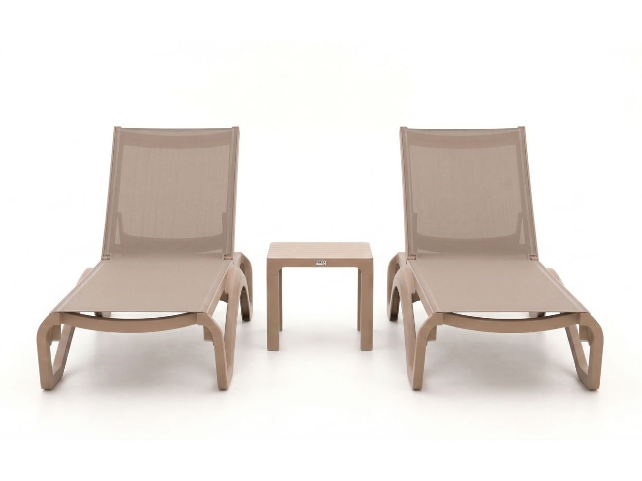 Forza Russi Gartenliegen-Set 3-teilig stapelbar verstellbar