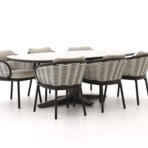 Apple Bee Pine Key/Zanzibar dänisch oval 220 cm Gartenmöbel-Set 7-teilig