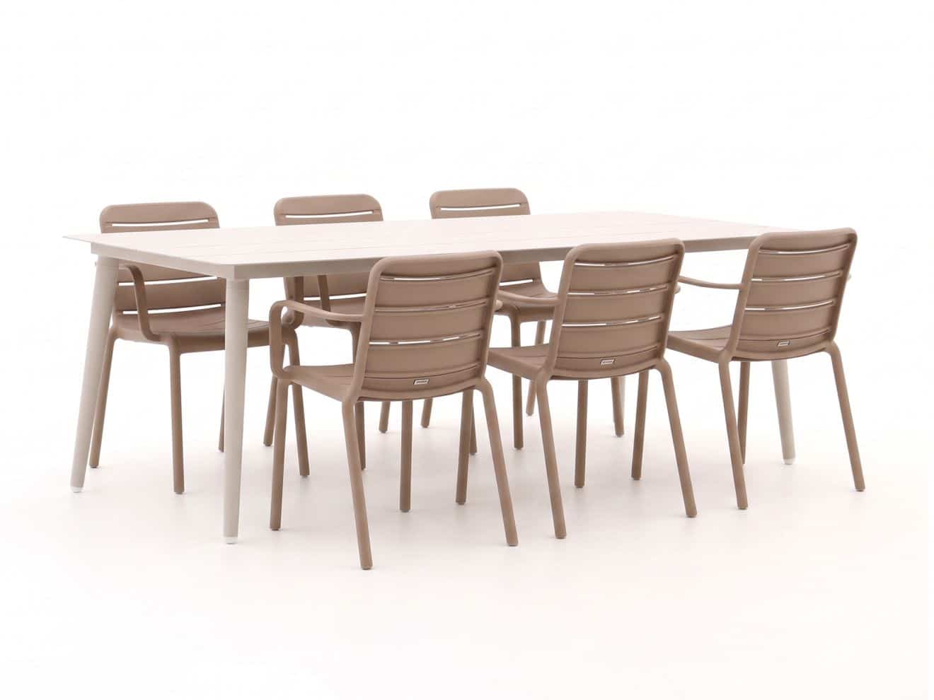 Forza Narni/Sora 220 cm Gartenmöbel-Set 7-teilig stapelbar