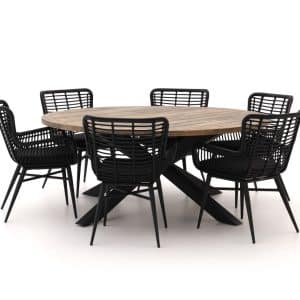 Intenso Asti/Rough-Y Ø 180 cm Gartenmöbel-Set 7-teilig