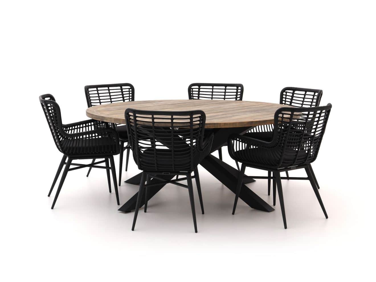 Intenso Asti/Rough-Y Ø 180 cm Gartenmöbel-Set 7-teilig