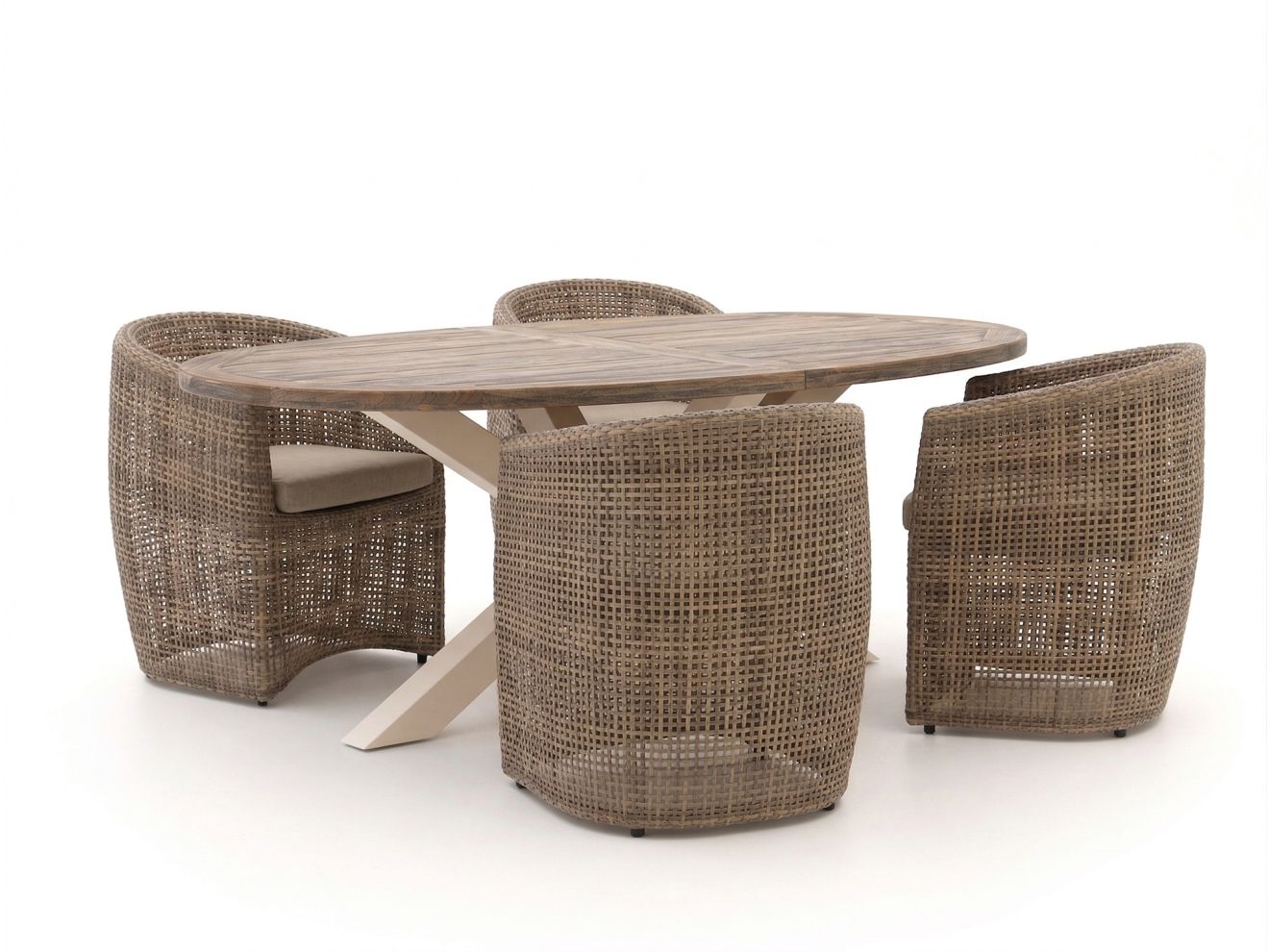 Intenso Marecchia/ROUGH-Y Ellips 200 cm Gartenmöbel-Set 5-teilig