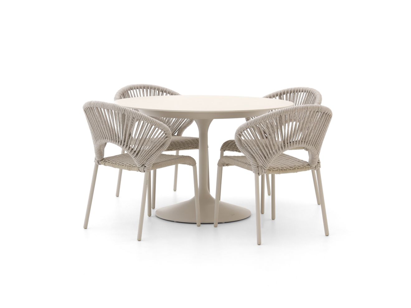 SUNS Vado/Nova ø 120 cm Gartenmöbel-Set 5-teilig stapelbar