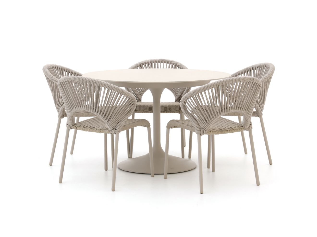 SUNS Vado/Nova ø 150 cm Gartenmöbel-Set 6-teilig stapelbar
