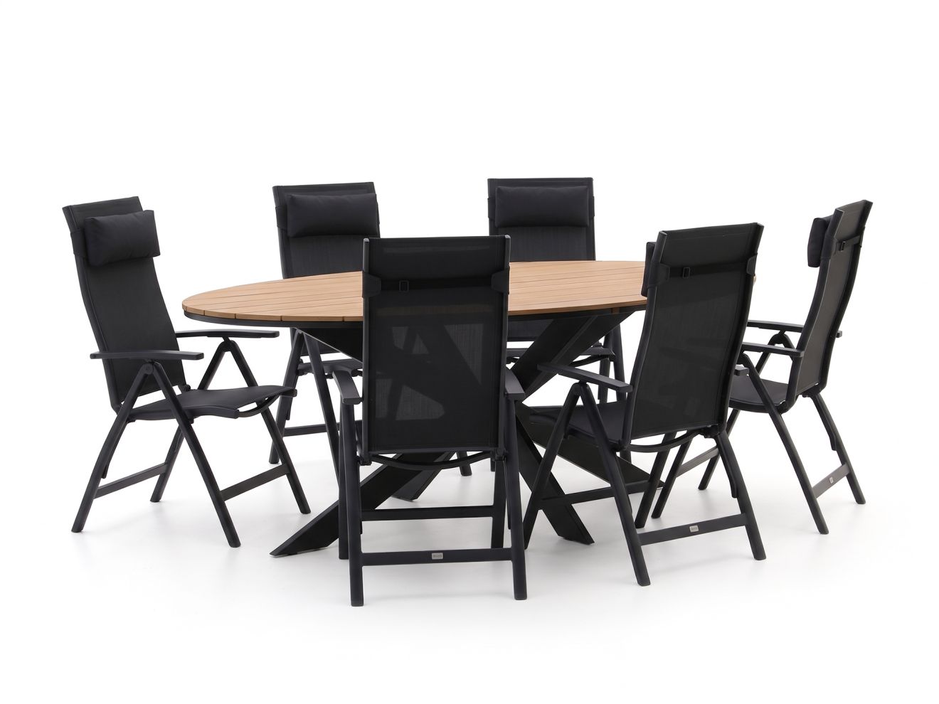 Bellagio Avio/Fidenza 220 cm ovales Gartenmöbel-Set 7-teilig verstellbar