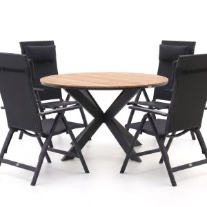 Bellagio Avio/Fidenza ø 126 cm Gartenmöbel-Set 5-teilig verstellbar