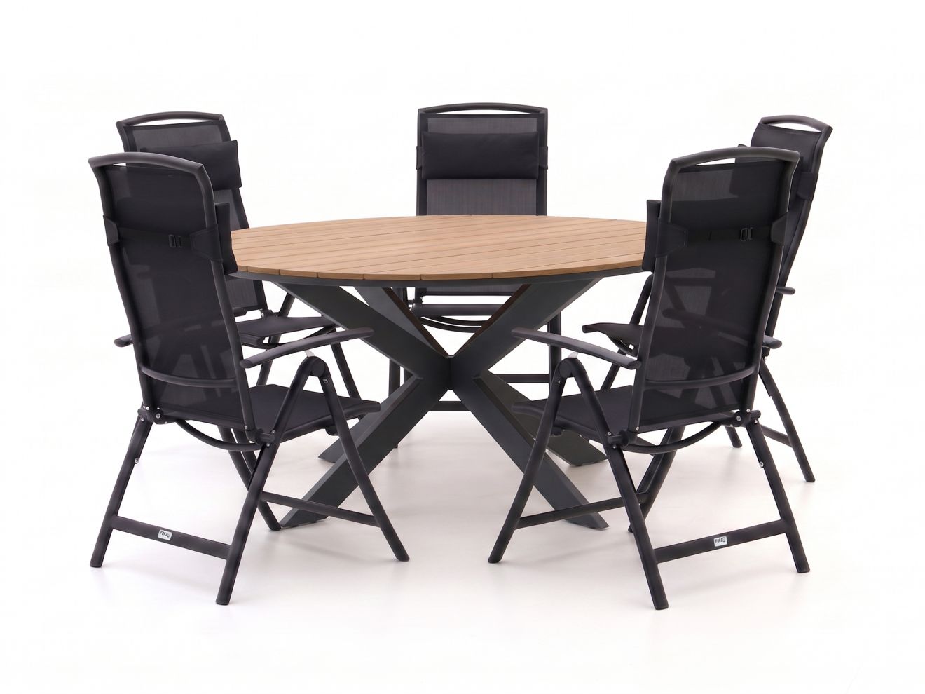 Forza Capri/Fidenza ø 149 cm Gartenmöbel-Set 6-teilig verstellbar