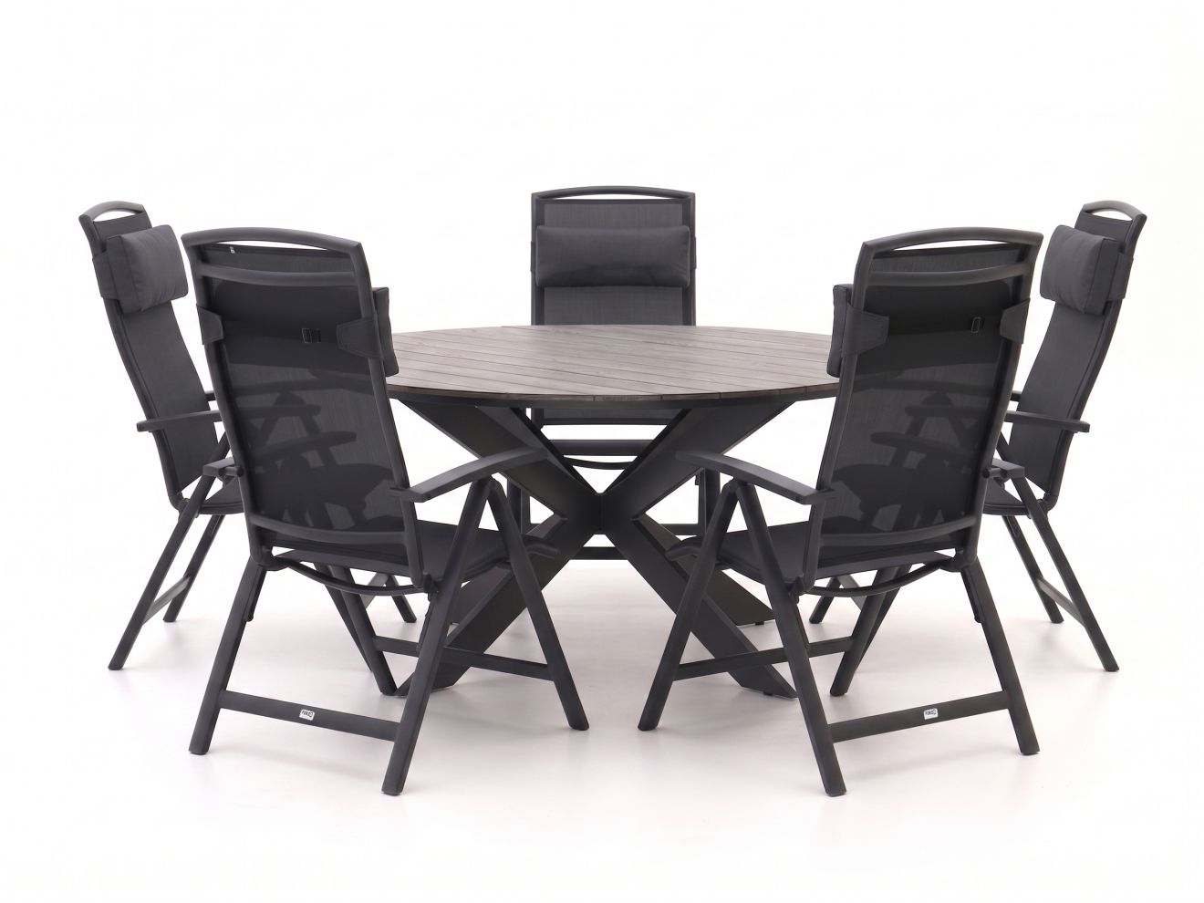 Forza Capri/Fidenza ø 149 cm Gartenmöbel-Set 6-teilig verstellbar