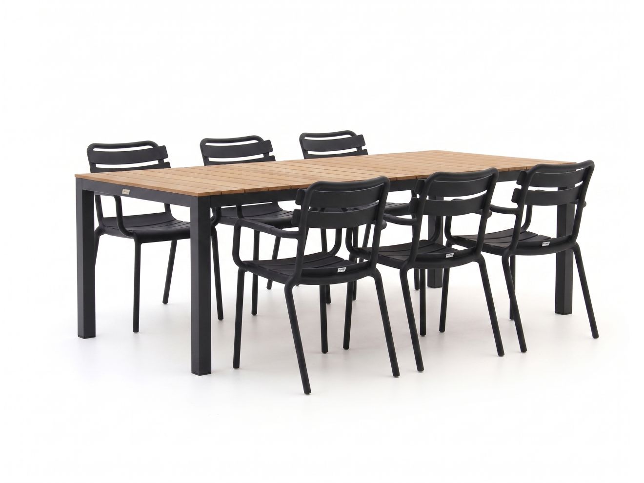 Forza Vico/Fidenza 220 cm Gartenmöbel-Set 7-teilig stapelbar