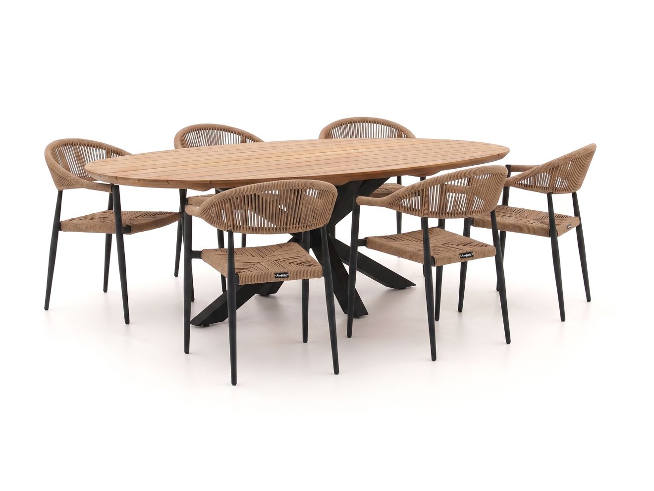 Manifesto Belpasso/Fidenza ovaal 220cm dining tuinset 7-delig stapelbaar