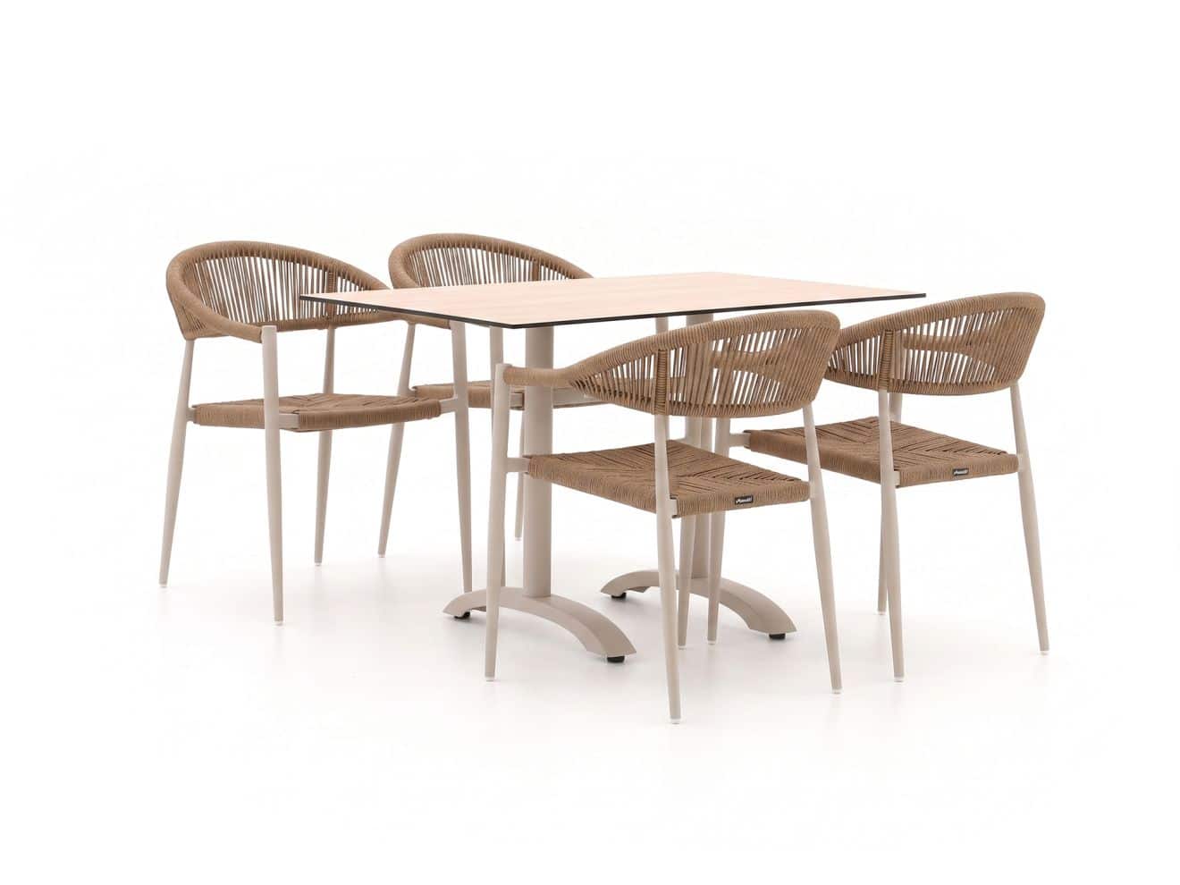 Manifesto Belpasso/Lisio 120 cm Gartenmöbel-Set 5-teilig stapelbar